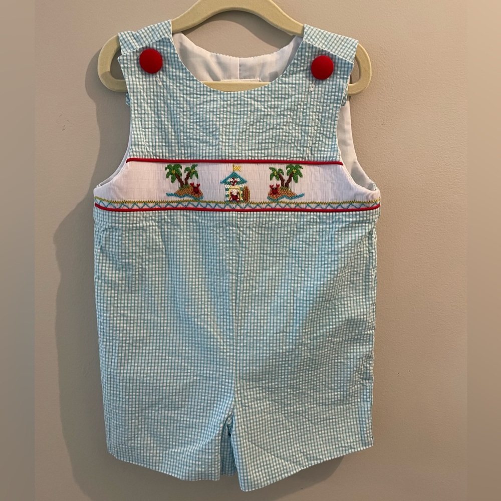 EUC 24M/2T Smocked Crab Island Jon Jon